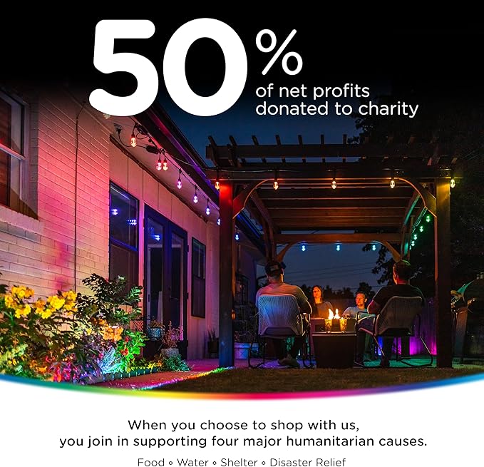 Enbrighten Vintage Outdoor String Lights, 24 RGB Acrylic Bulbs, Weatherproof - Image 7