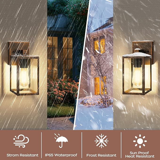 WIHTU Outdoor Lights for House, LED Exterior Front Porch Light Fixtures for - Image 2