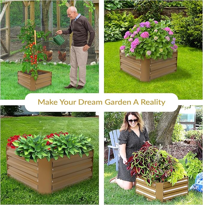 Sunnydaze 11.75" H Raised Metal Garden Bed - Image 4