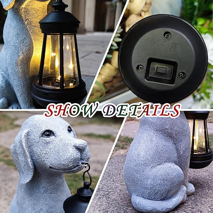 Solar Dog Outdoor Garden Statue - Image 6