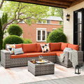 ovios 6 Pieces Patio Furniture Set, Outdoor Wicker Sectional Sofa by OVIOS