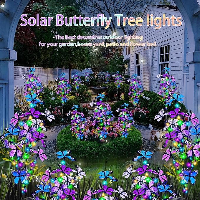 Solar Garden Lights Outdoor Waterproof, 6 Pack Solar Butterfly Lights - Image 5