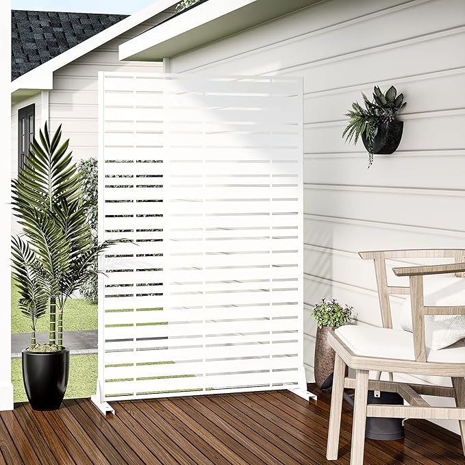 Casaphoria 72" H x 47" W Metal Privacy Screen, Outdoor Freestanding Decorative - Image 3