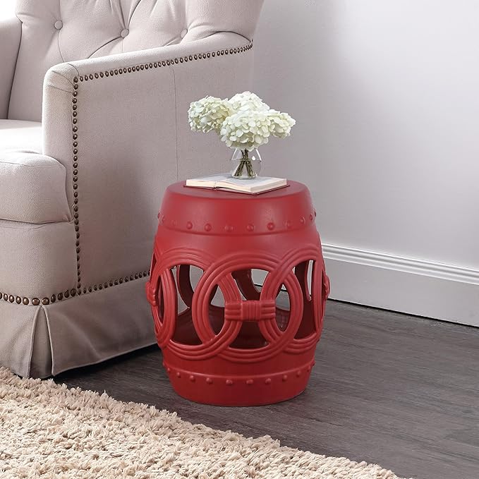 JONATHAN Y TBL1022C Lucky Coins 16" Chinese Ceramic Drum Indoor/Outdoor Garden - Image 6