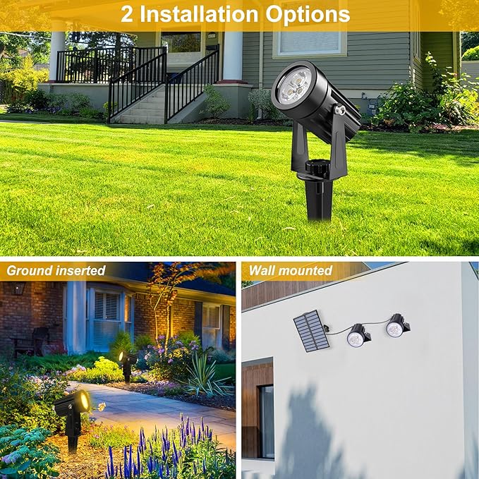 Solar Spot Lights Outdoor, Solar Landscape Spotlights IP65 Waterproof 9.8ft - Image 6