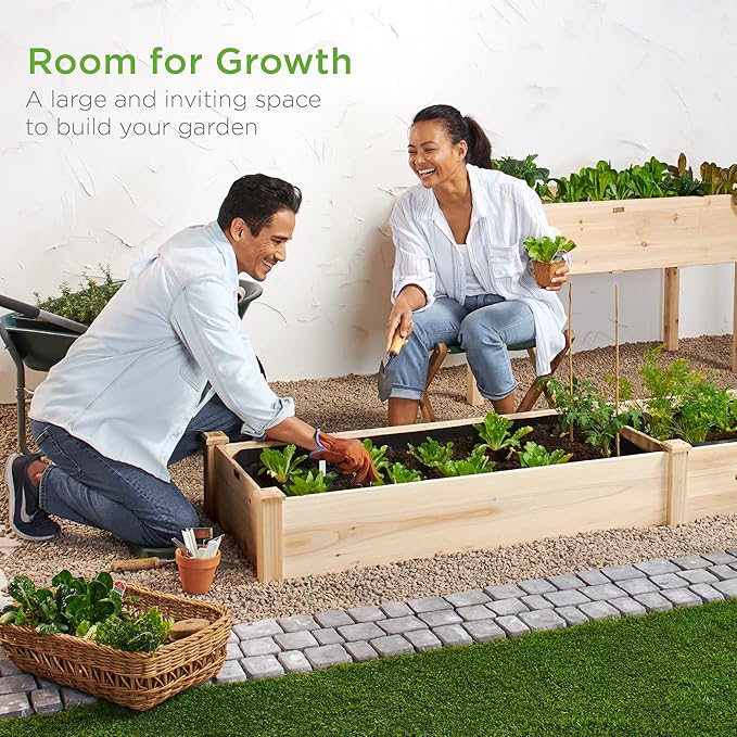 Best Choice Products 8x2ft Outdoor Wooden Raised Garden Bed Planter - Image 2