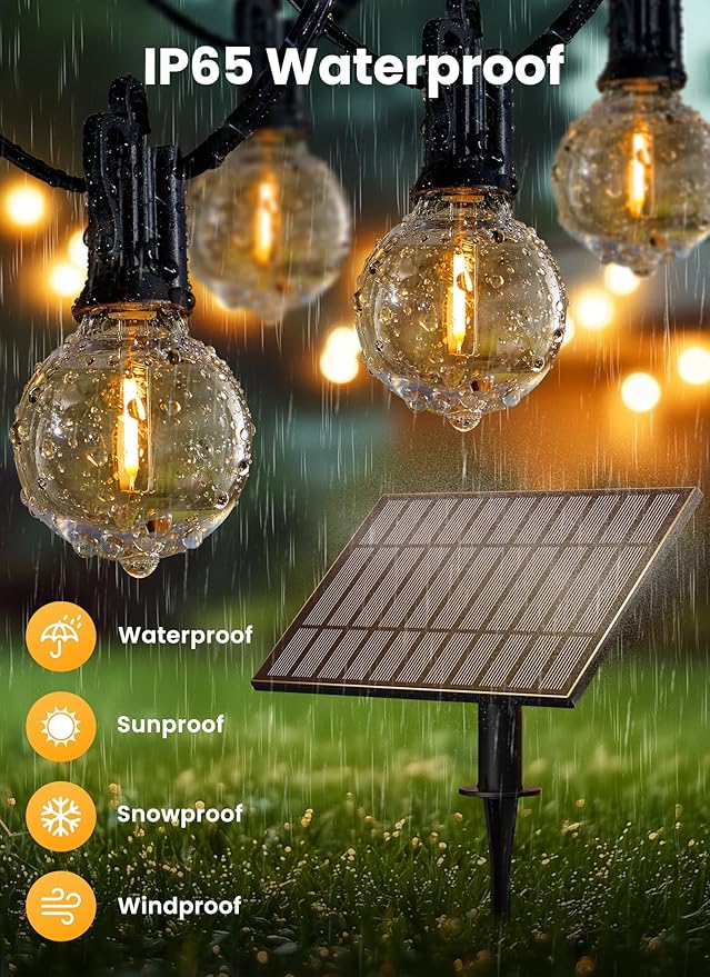 Brightown 75FT Solar String Lights Outdoor - Image 3