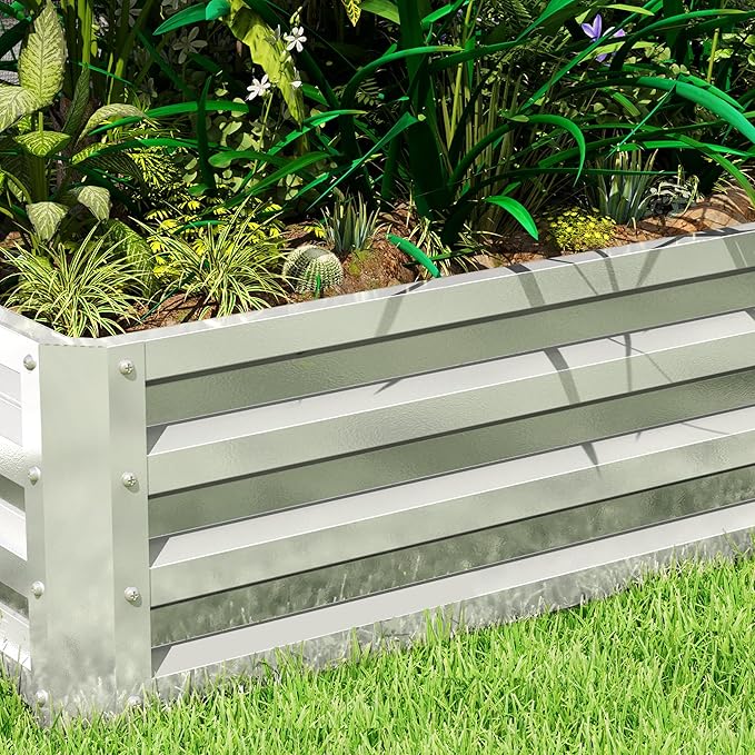 Outsunny Galvanized Raised Garden Bed, - Image 9