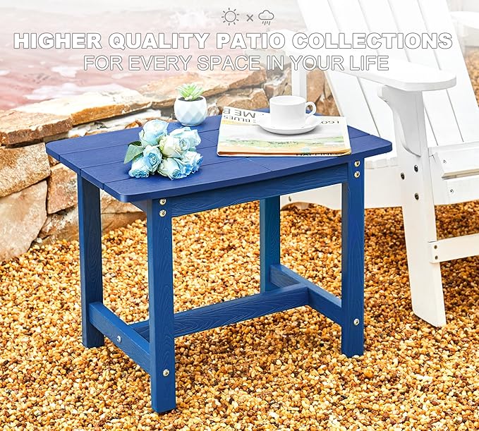 Y&M Adirondack Outdoor Side Table, HIPS Patio End Table, Waterproof Outside - Image 4