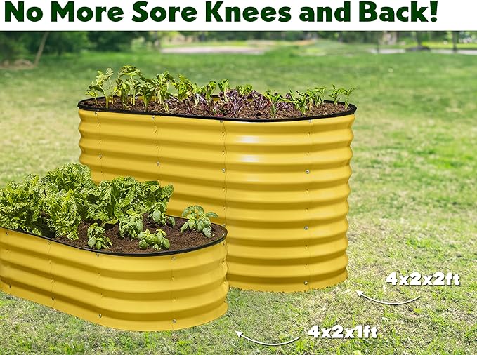 Plant & Plot Galvanized Raised Garden Beds Outdoor // 4×2×2 ft Planter Raised - Image 6
