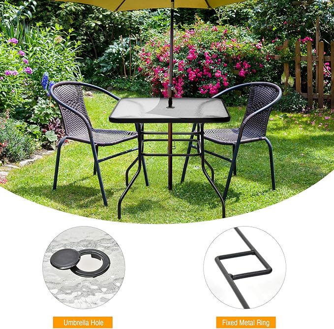 Tangkula 32" Square Outdoor Dining Table - Image 6