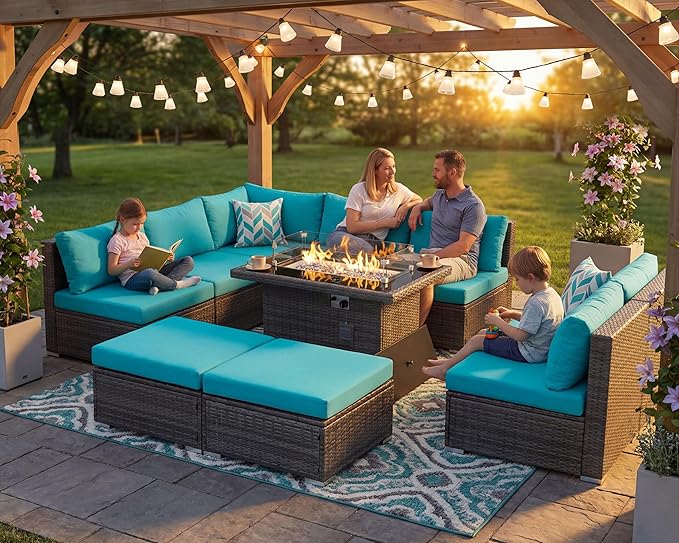 NICESOUL 10 Piece Modern Outdoor Furniture Set - Image 3