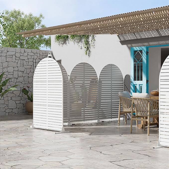 Casaphoria 72" H x 47" W Arched Metal Privacy Screen - Image 3