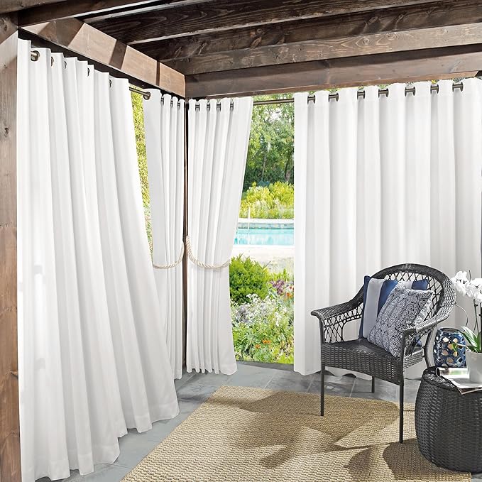 Sun Zero Marina Indoor/Outdoor UV Protectant Energy Efficient Grommet Curtain by SunZero%E2%84%A2