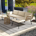 DWVO Patio Furniture Set 3 Piece Outdoor Wicker Conversation Set by DWVO