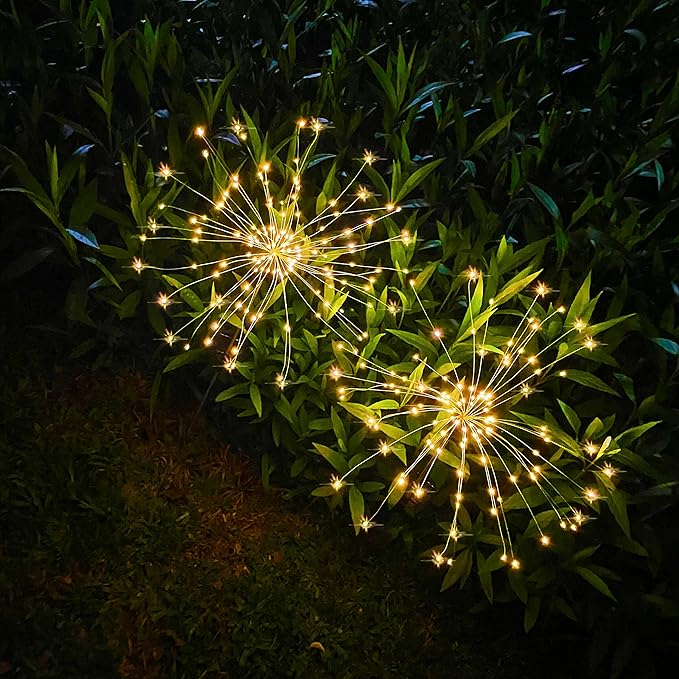 JJGoo Outdoor Solar Lights Firework, 2 Pack 120 LEDs Waterproof Solar Lights - Image 8