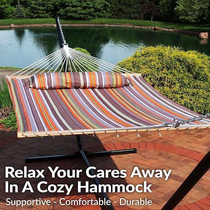 Sunnydaze Quilted Outdoor Hammock - Image 4