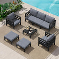 SERWALL HDPE Patio Furniture Set, 8 Pieces Composite Outdoor Furniture by SERWALL