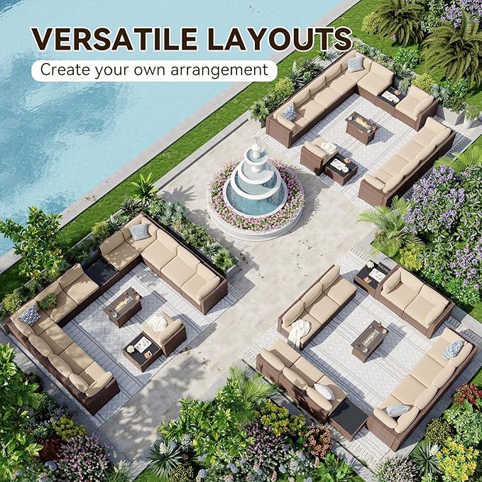 Aoxun Patio Furniture Sets, 15-Piece Outdoor Patio Furniture - Image 8