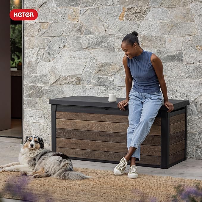 Keter Signature Collection 150 Gallon Resin Deck Box Organization and Storage - Image 10