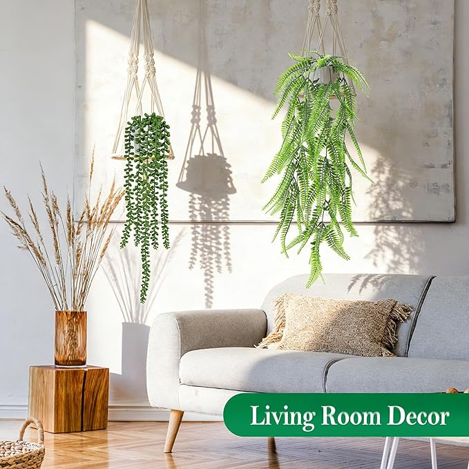 Der Rose 8Pcs Fake Plants Hanging Artificial Ivy Vine Faux Eucalyptus Hanging - Image 5