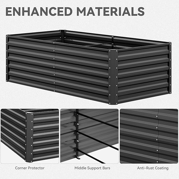YITAHOME 6x3x2 ft 4pcs Galvanized Raised Garden Bed Kit, Large Metal Planter Box - Image 7