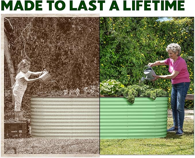 9-in-1 Galvanized Raised Garden Beds Outdoor // 8×2×2.5 ft Modular Planter - Image 5