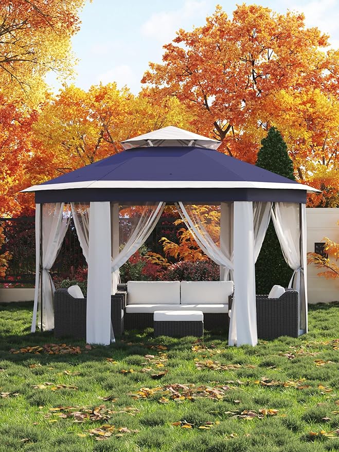 Garvee Pop Up Gazebo Screen Tent, Hexagonal Instant Gazebo Tent - Image 7