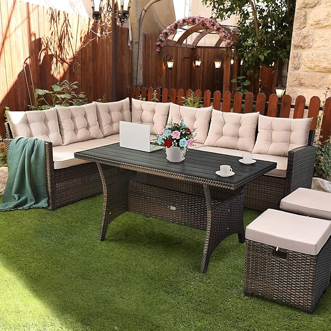 Tangkula 5 PCS Patio Furniture Set, Outdoor Conversation Set - Image 3