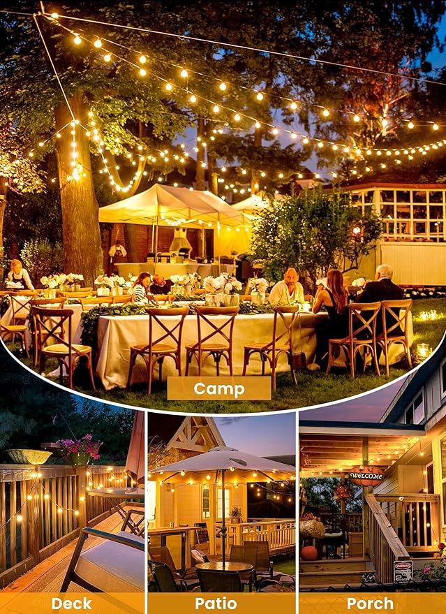 Brightown LED Outdoor String Light, 109 Feet Patio Lights - Image 2