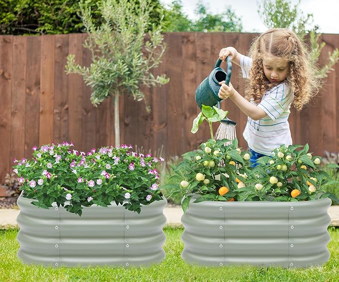 2-Pack 2x1ft Galvanized Raised Garden Bed, Outdoor Planter Bed, Metal Planter - Image 7