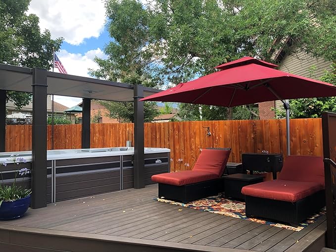 PURPLE LEAF 10ft Patio Umbrella Outdoor Square Umbrella Large Cantilever - Image 2