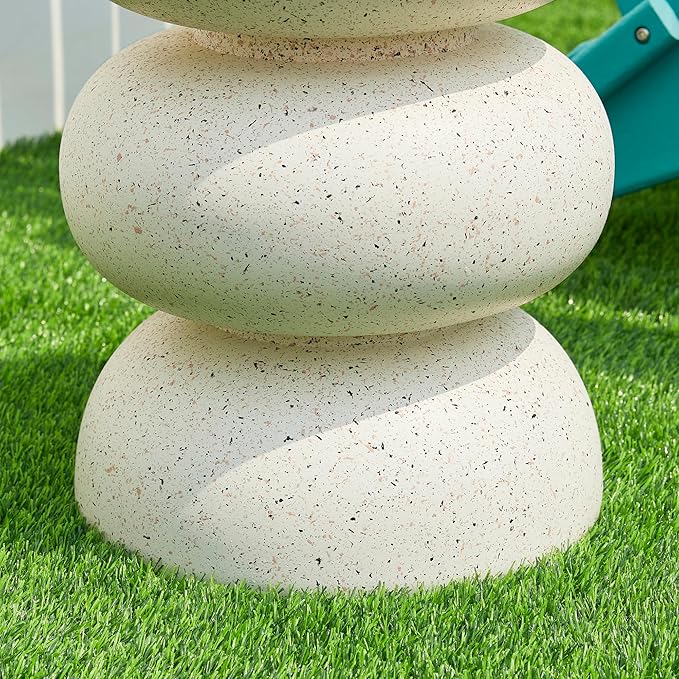 Glitzhome Outdoor Side Table, Heavy Duty Indoor Outdoor Round Planter Stand - Image 9