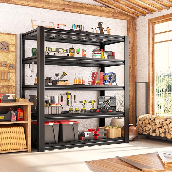 REIBII Garage Shelving 3200LBS, 5-Tier Storage Shelves, Adjustable Industrial - Image 8