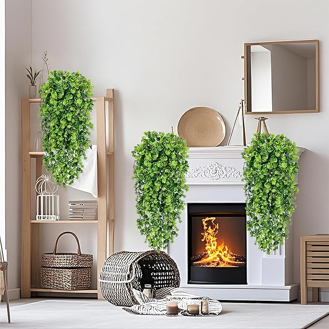 Waipfaru 4Pcs Fake Hanging Plants 3ft Fake Plants UV Resistant Fake Vines - Image 6