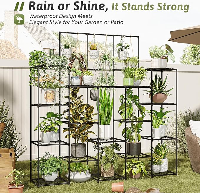 Metal Plant Stand Outdoor 63" Tall Plant Shelf - Image 3