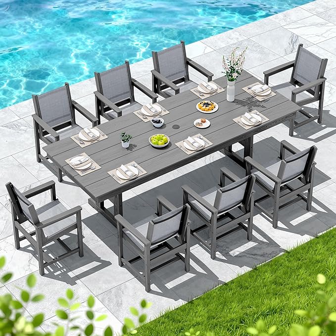 SERWALL 9 Piece Outdoor Dining Set - Image 7