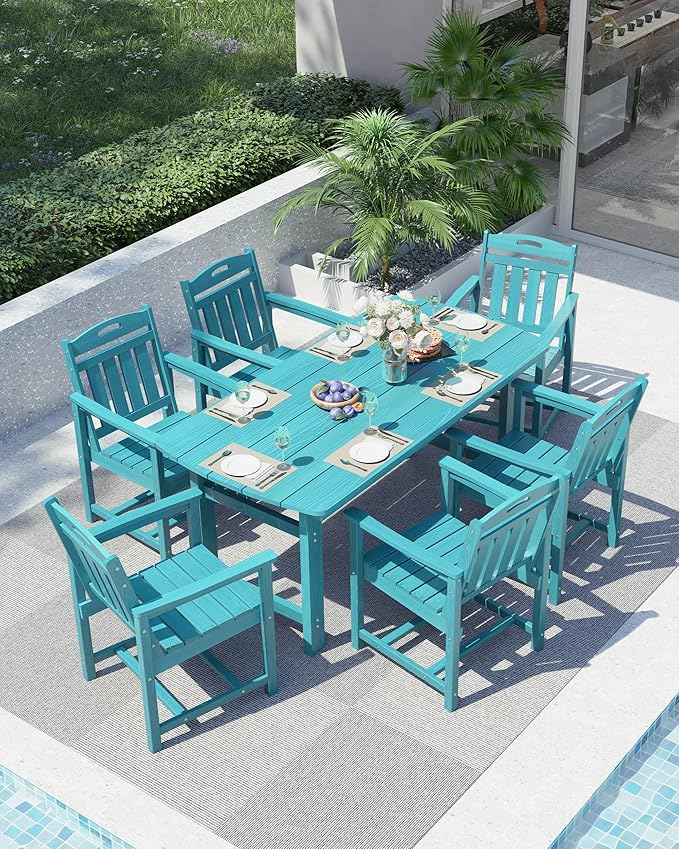 Ciokea HDPE Outdoor Patio Dining Chairs Set of 2, All-Weather Porch Chair - Image 5