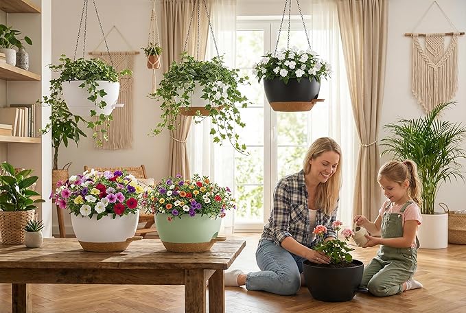 Hanging Planters, Matte Plastic Planters - Image 6