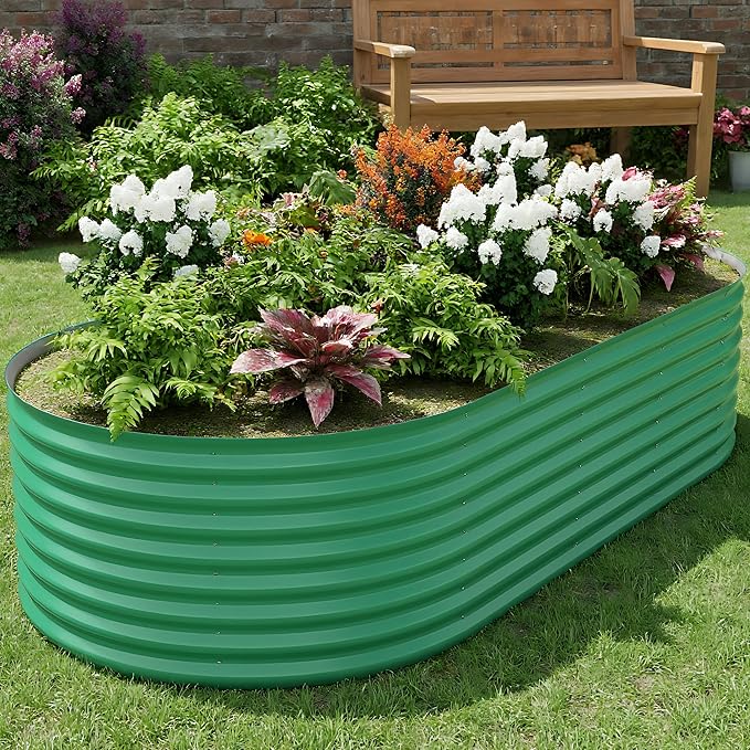 Garvee 6x3x2 ft Galvanized Raised Garden Bed Outdoor, 24 in Tall Metal Planter by Garvee