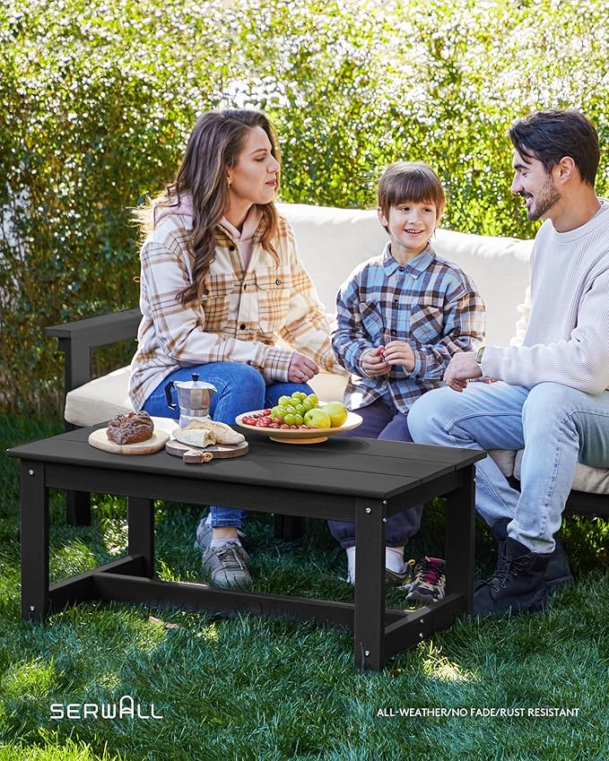 SERWALL HDPE Patio Conversation Set, 6-piece Sectional Outdoor Furniture Set - Image 8