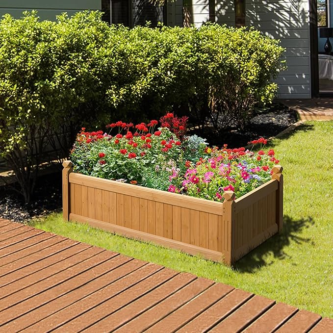 Yaheetech 46″ L × 23.5″ W × 16″ H Wooden Raised Garden Bed, Horticulture Wood - Image 2