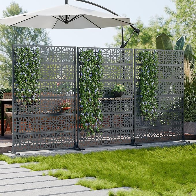 Casaphoria Metal Privacy Screen Outdoor, Drakgrey-Perilla - Image 3