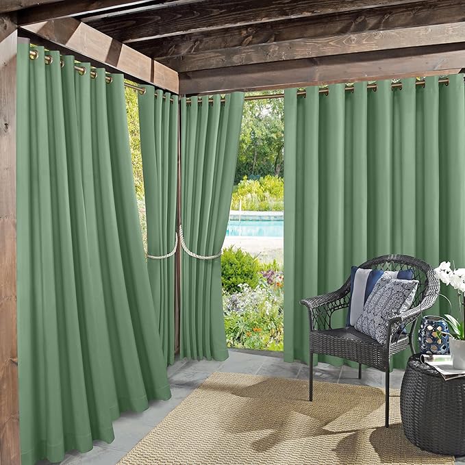 Sun Zero Marina Indoor/Outdoor UV Protectant Energy Efficient Grommet Curtain by SunZero%E2%84%A2