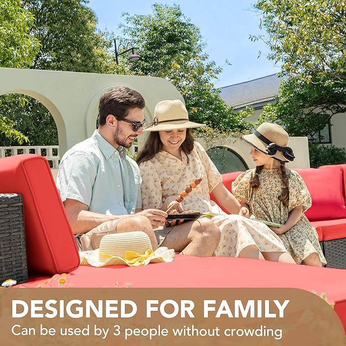 Devoko 5 Pieces Patio Furniture Sets All Weathevr Outdoor Sectional Patio Sofa - Image 3