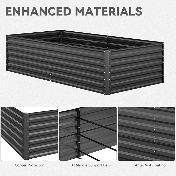 YITAHOME 8x4x2 ft 4pcs Galvanized Raised Garden Bed Kit, Large Metal Planter Box - Image 7