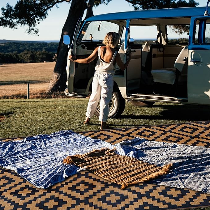 SAND MINE Reversible Mats, Plastic Straw Rug, Modern Area Rug, Large Floor Mat - Image 7