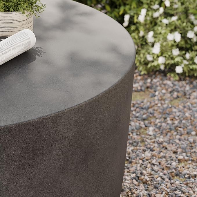 Modway Brion 34 Inch Round Concrete Coffee Table – Indoor/Outdoor Tapered - Image 6
