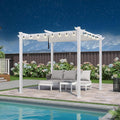 PURPLE LEAF 10' x 10' Outdoor Aluminum Pergola White Heavy-Duty Retractable by Unknown