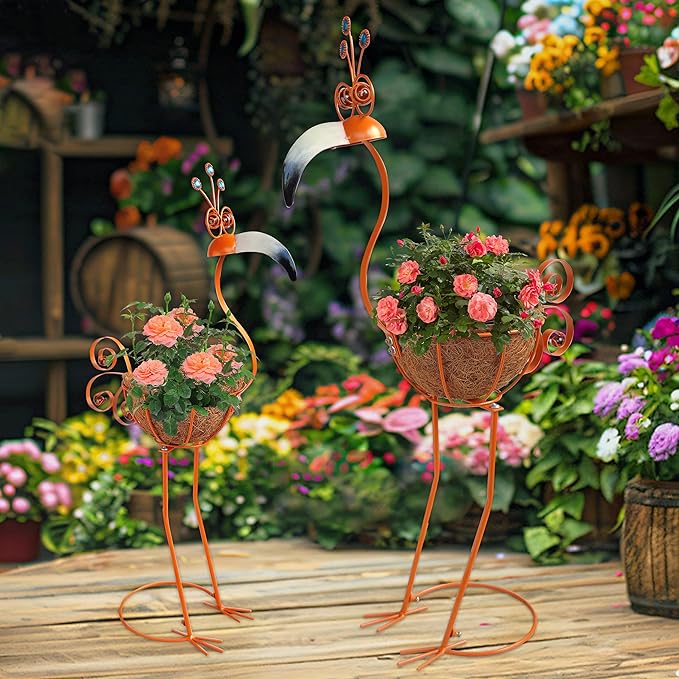 Metal Toucan Planter with Basket - Image 3